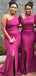 Mismached Rose Pink Side Slit Mermaid Simple Cheap Bridesmaid Dresses,BDS0183