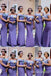 Purple Lace Appliques Off Shoulder Mermaid Long Bridesmaid Dresses , BDS0186