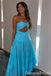 Blue Strapless A-line Prom Dresses to Impress ,WGP1312