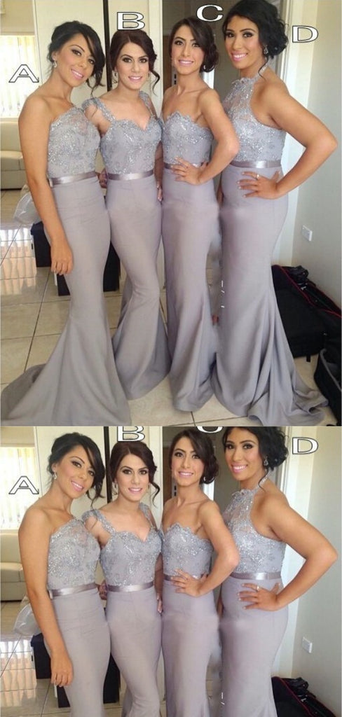 Mismatched Elegant Sleeveless Mermaid Long Bridesmaid Dresses , BDS0166