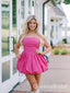 Elegant Pink Strapless Bubbles Simple Cheap Sheath Short Homecoming Dresses, QB0526