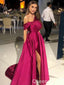 Hot Pink A-line Off-the-shoulder Evening Gown Long Evening Party Prom Dresses,WGP1232