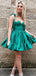 Cute Sexy A-Line Green Sweetheart Ruffles Short Homecoming Dresses, QB0554