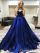 Blue Sweetheart A-line Evening Gown Maxi Long Evening Party Prom Dresses  ,WGP1122