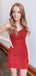 Elegant Red Appliques Lace Spaghetti Strap Simple Cheap Short Homecoming Dresses,QB0393