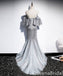 Silver Lace Up Back Spaghetti Straps V-neck Mermaid Evening Gown Maxi Long Evening Party Prom Dresses ,WGP1023