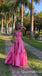 Elegant Pink Strapless Straight Neck  A-line Party Dress Long Prom Dresses to Impress ,WGP1614