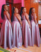 Light Pink Sequin A-Line  Long Cheap Elegant Bridesmaid Dresses, BDS0157