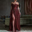 Sparkle Burgundy Off-the-shoulder A-line Evening Gown Long Evening Party Prom Dresses ,WGP1236