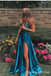 Blue Spaghetti Straps Lace Up Back A-line Prom Dresses to Impress ,WGP1322