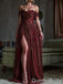 Sparkle Burgundy Off-the-shoulder A-line Evening Gown Long Evening Party Prom Dresses ,WGP1236