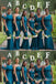 Mismatched Blue Mermaid Long Bridesmaid Dresses , BDS0191