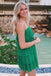 Elegant Green Spaghetti Straps A-Line Chiffon Strapless Cheap Simple Short Homecoming Dresses,QB0420