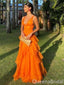 Sexy Orange A-line Plunging Layer Asymmetrical  Evening Gown Maxi Long Formal Dresses Prom Dresses  ,WGP874