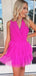 Elegant Pink Tulle Simple Cheap A-Line Short Homecoming Dresses, QB0519