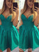 Green Sweetheart Strapless A-line Graduation Party Short Homecoming Dresses , QB0803