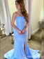 Strapless Sheath Evening Gown Maxi Long Formal Dresses Prom Dresses with Side Slit ,WGP991