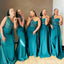 Sparkle One Shoulder Mermaid Plunging Long Bridesmaid Dresses , BDS0193