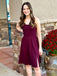 Elegant Spaghetti Straps A-Line Simple Cheap Short Homecoming Dresses,QB0433