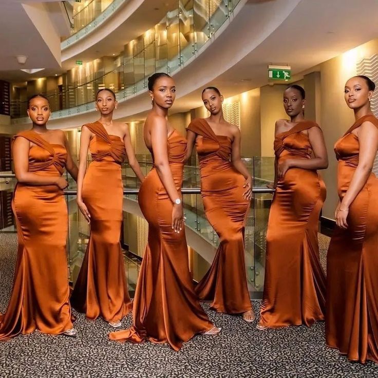 Sexy Orange One Shoulder Mermaid Pleats Long Cheap Bridesmaid Dresses,BDS0181