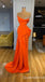 Strapless Orange Beaded Mermaid Evening Gown Maxi Long Evening Party Prom Dresses ,WGP1198