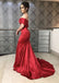 Sexy Red Mermaid Off Shoulder Maxi Long Party Prom Dresses,Evening Dresses,WGP388