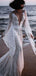 Elegant White Long Sleeves Lace Appliques Illusion V Neck Mermaid Long Wedding Dresses,WGP214