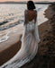 Elegant White Long Sleeves Lace Appliques Illusion V Neck Mermaid Long Wedding Dresses,WGP214