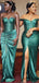 Sexy Green Elastic Satin Beading Simple Cheap Mermaid Long Bridesmaid Dresses , BDS0220