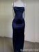 Navy Blue Spaghetti Straps Mermaid Open Back Evening Gown Maxi Long Evening Party Prom Dresses ,WGP1050