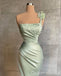 Green One Shoulder Embroidery Mermaid Evening Gown Maxi Long Evening Party Prom Dresses ,WGP1201