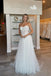 Elegant White Pleats Lace Appliques Tulle A-Line Long Cheap Wedding Dresses,WGP217