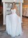 Elegant White Pleats Lace Appliques Tulle A-Line Long Cheap Wedding Dresses,WGP217