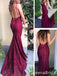 Sexy Gorgeous Spaghetti Straps Deep V-neck Open Back Lace Appliques Mermaid Evening Gown Maxi Long Formal Dresses Prom Dresses,WGP825