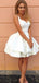 Sexy V-neck Ball Gown Charming Short Homecoming Dresses with Ruffles, QB0565