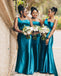 Elegant Blue One Shoulder Mermaid Long Cheap Bridesmaid Dresses ,BDS0169