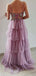 Elegant Pink A-Line Spaghetti Strap Ruffles Appliques Long Prom Dresses,WGP437