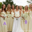 Mismatched Light Yellow Sheath Long Bridesmaid Dresses , BDS0207