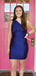 Mermaid One Shoulder Lace Up Back Royal Blue Tight Graduation Party Short Homecoming Dresses ,QB0724