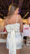 Elegant White Spaghetti Straps Simple Cheap Short Homecoming Dresses, QB0460