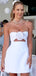 Elegant White Floral Short Simple Cheap Homecoming Dresses, QB0363