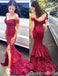 Sexy Off-the-shoulder Sweetheart Side Slit Evening Gown Maxi Long Formal Dresses Prom Dresses with Ruffles,WGP914