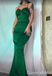 Emerald Green Mermaid Spaghetti Straps Lace Up Back Evening Gown Maxi Long Evening Party Prom Dresses ,WGP1013