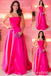 Strapless Hot Pink A-line Evening Gown Maxi Long Evening Party Prom Dresses ,WGP1159