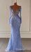 Purple Plunging Long Sleeves Mermaid Evening Gown Long Evening Party Prom Dresses ,WGP1243