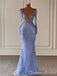 Purple Plunging Long Sleeves Mermaid Evening Gown Long Evening Party Prom Dresses ,WGP1243