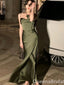 Olive Spaghetti Straps Sweetheart Mermaid Evening Gown Maxi Long Evening Party Prom Dresses ,WGP1002