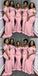 Pink Off Shoulder Sweetheart Mermaid Long Charming Bridesmaid Dresses , BDS0153