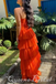 Orange Strapless Layer Sweetheart A-line Evening Gown Maxi Long Evening Party Prom Dresses ,WGP1061