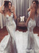 Sparkle Silver V Neck Cross Back Mermaid Long Prom Dresses to Impress ,WGP1340